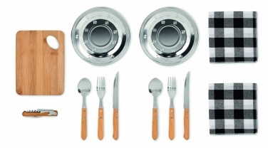 Logo trade promotional gifts image of: Picnic 2 person set in pouch